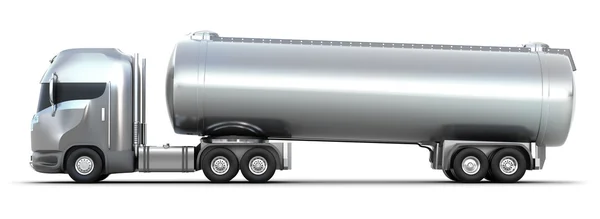 Petrol tankeri kamyon. 3D görüntü — Stok fotoğraf
