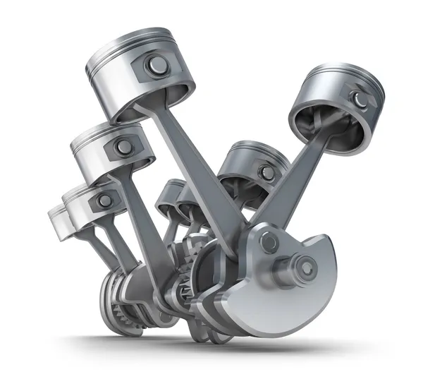 V8-as motor dugattyúkat. 3D-s kép. — Stock Fotó