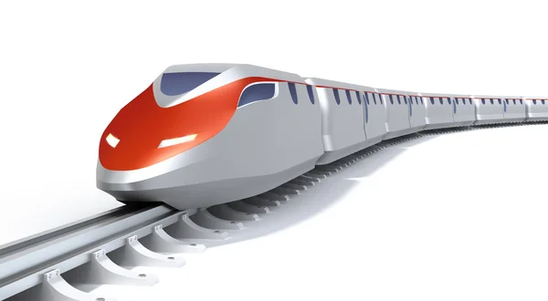 stock image High speed train concept. Isolated on white