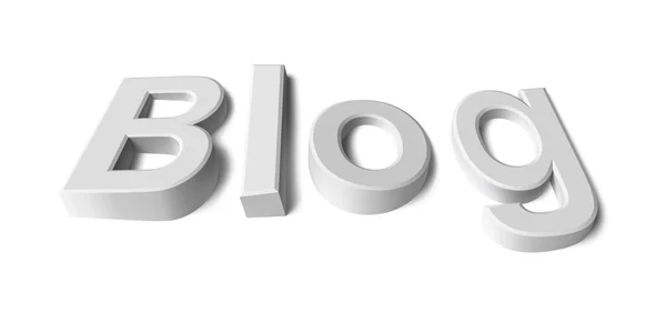 Word Blog con lettere. Concetto 3D su sfondo bianco . — Foto Stock