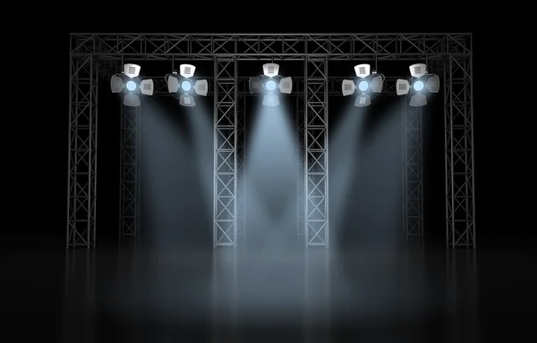 Beleuchtung der Konzertszene vor dunklem Hintergrund — Stockfoto