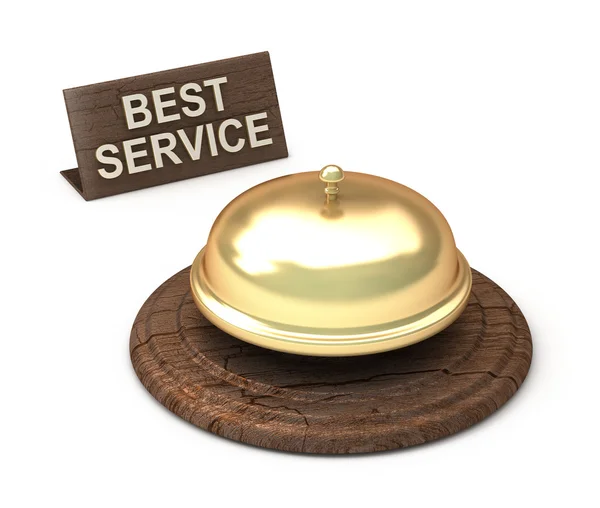 Mejor servicio, campana dorada —  Fotos de Stock