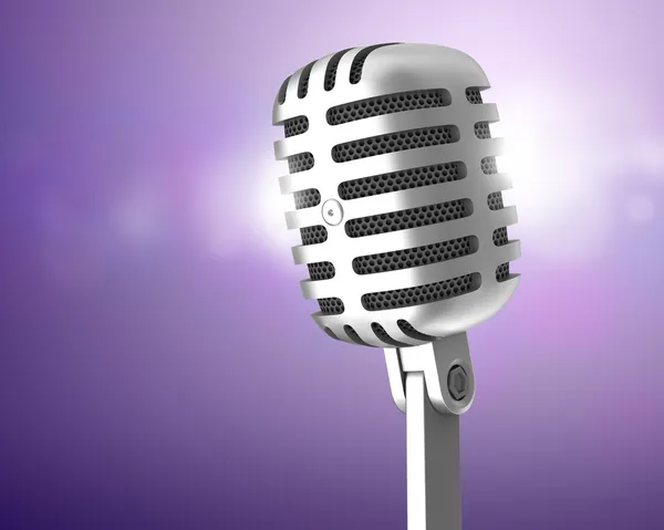 Silver microphone — Stock Photo, Image