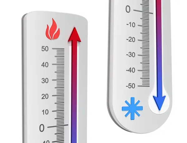 Termômetro: aumento da temperatura — Fotografia de Stock