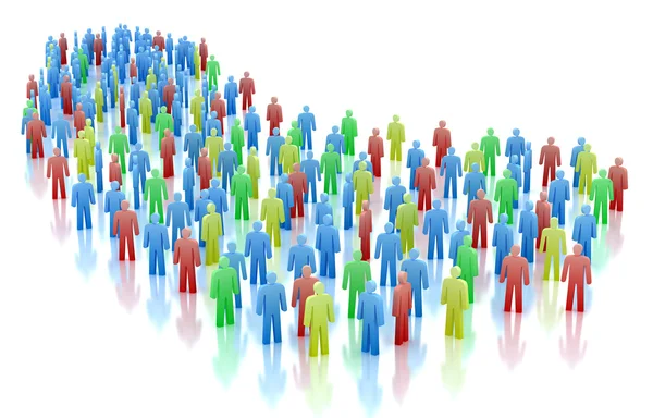 Conceito de multidão colorida isolado no branco — Fotografia de Stock