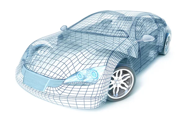Diseño del coche, modelo del wireframe . Fotos de stock