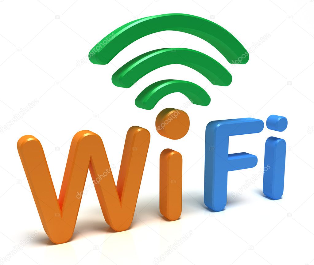 WiFi logo. 3D concept
