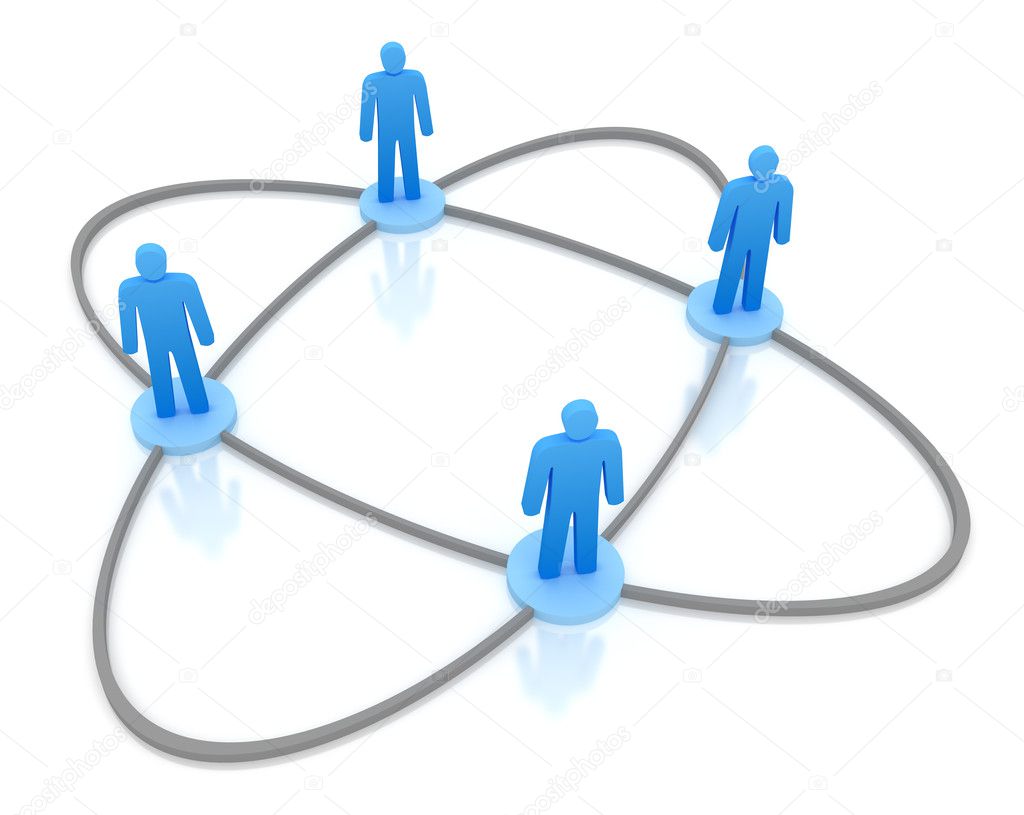 Leader is managing his work team. Network concept.