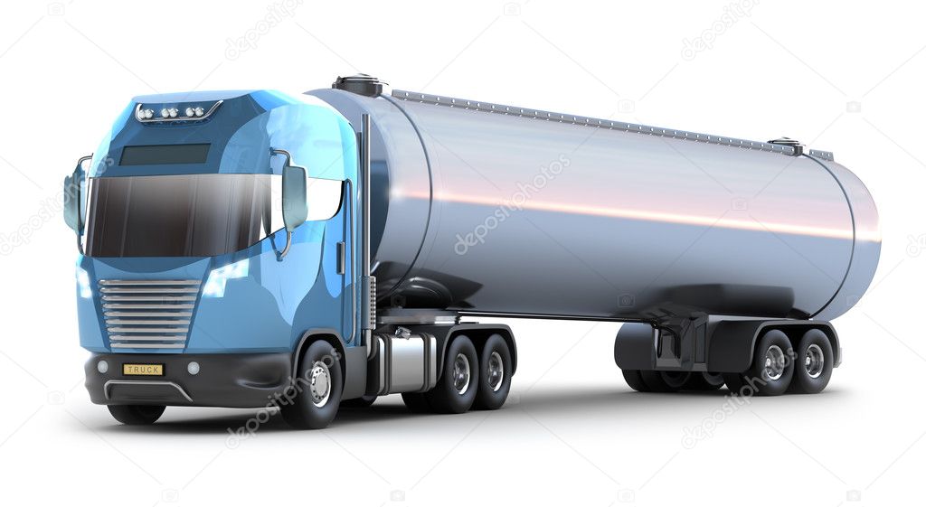 Modern truck with cargo container