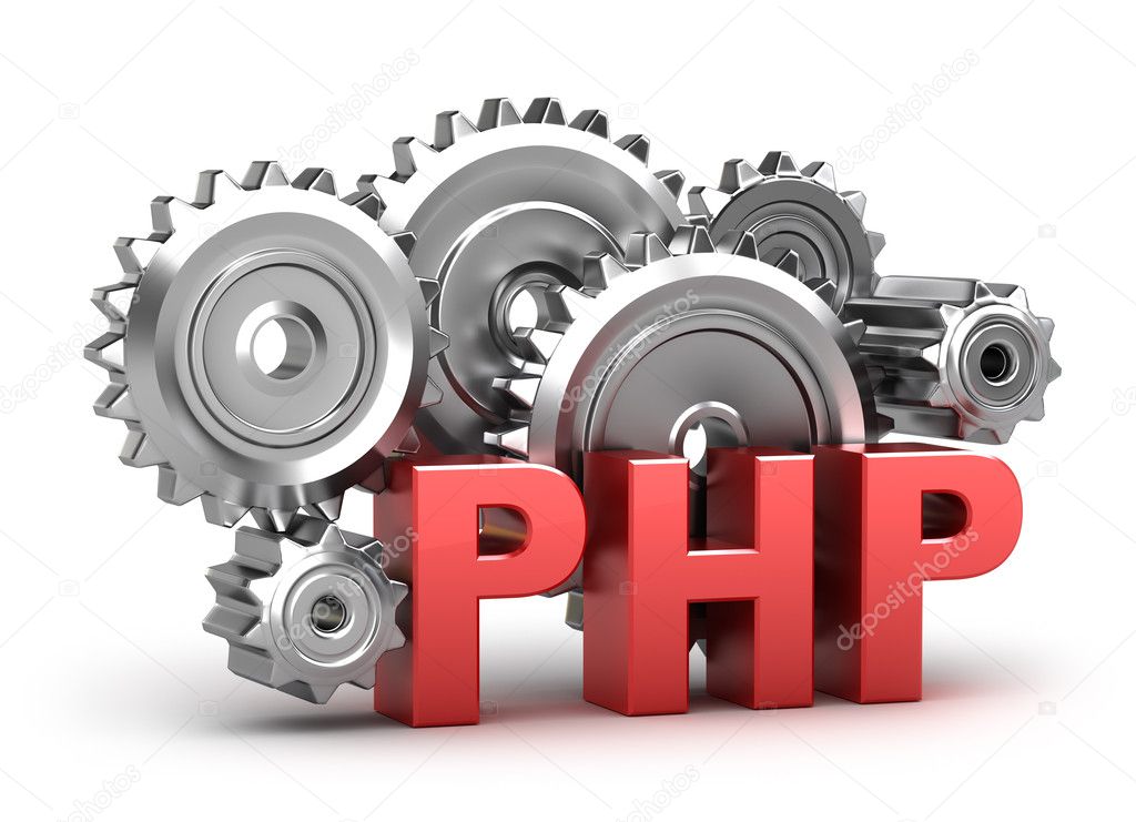 PHP Coding concept on white