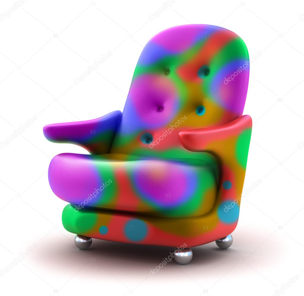 Colourful Easy chair, isolated on white.
