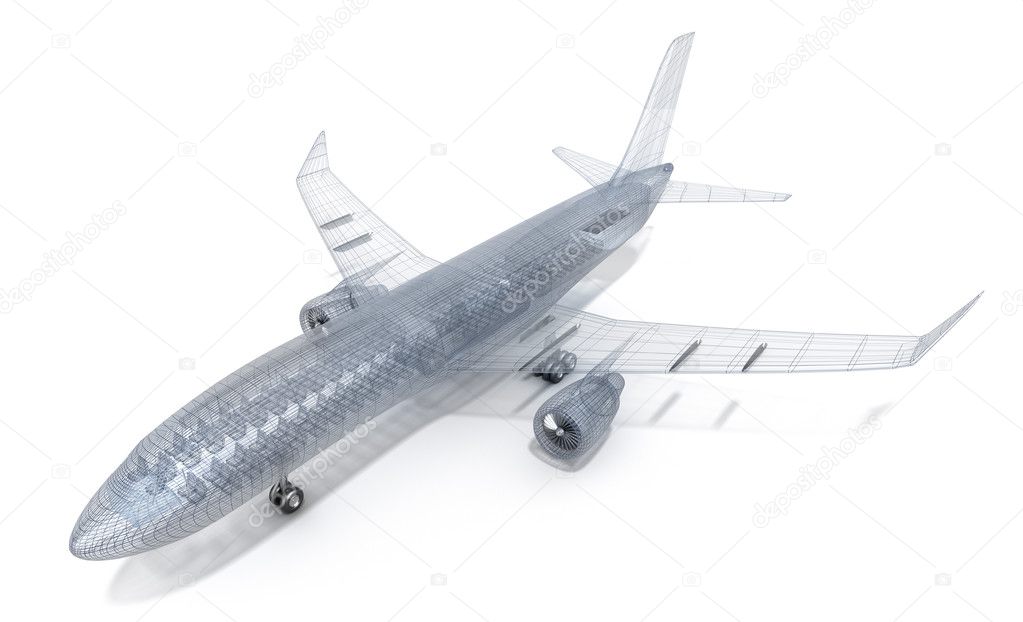 Airplane wire model , isolated
