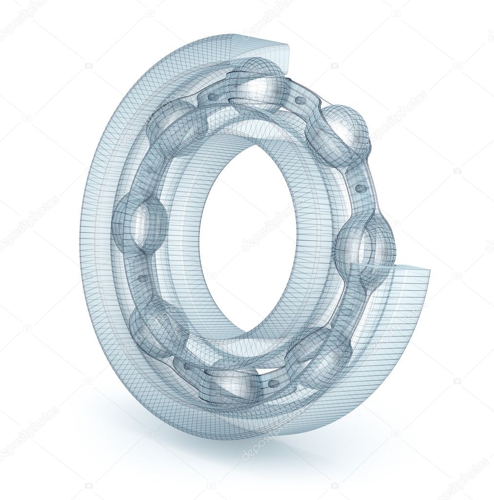 Wire bearing design, isolated on white