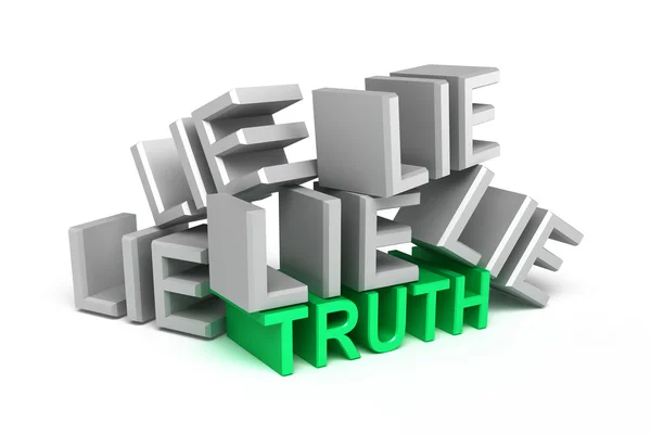 Verdade sobre mentira, sobre branco — Fotografia de Stock
