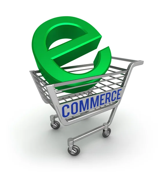 E-commerce 3d ikona, na białym tle — Zdjęcie stockowe