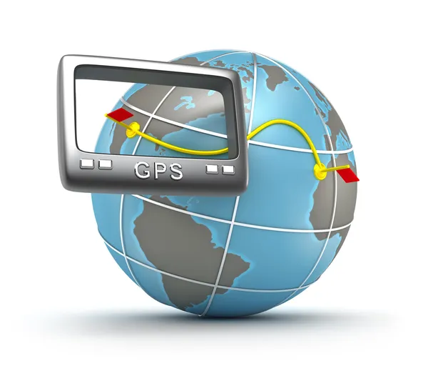 GPS wereld tracker 3D-concept — Stockfoto