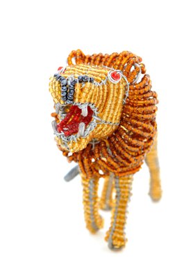 African liondecorative beadwork clipart
