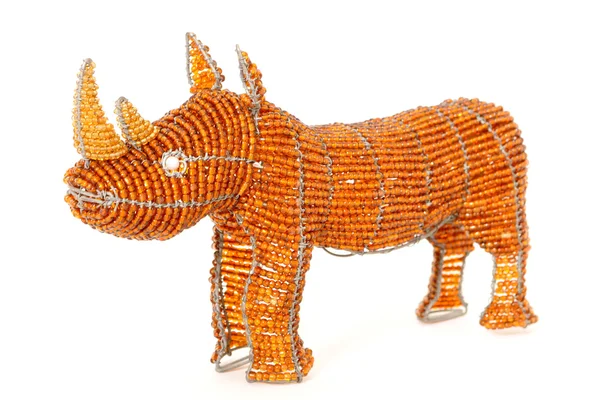 African wire and bead rhino Royalty Free Stock Images