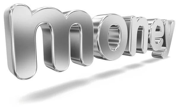 Tridimensional metalowe słowo "pieniądze" — Zdjęcie stockowe