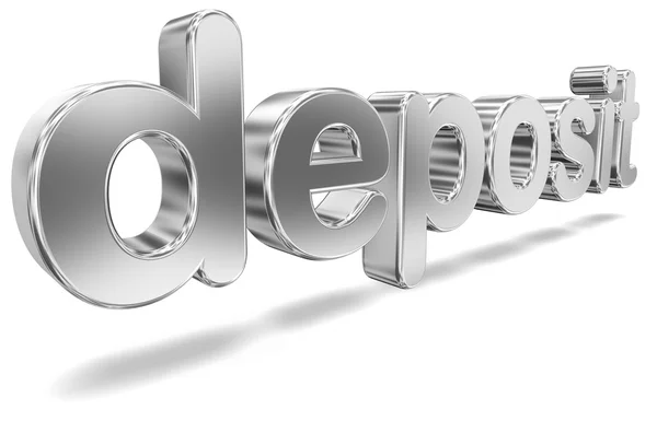 Tridimensional Metallic Word "Deposit" — Stock Photo, Image