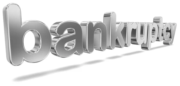 Tridimensional Metallic Word "Bankruptcy" — Stock Photo, Image