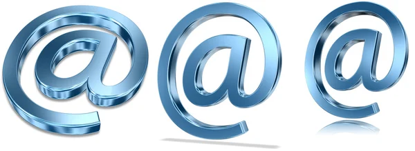 stock image Blue Metallic E-mail Symbols