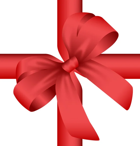 Roter Geschenkknoten — Stockvektor