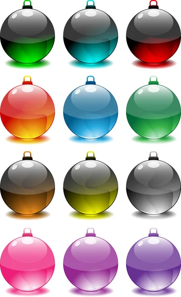 Christmas Tree Decorative Spheres — Stock Vector