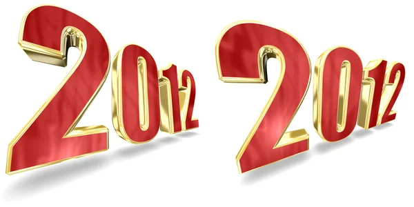 Three Dimensional 2012 Number — Stock Photo, Image