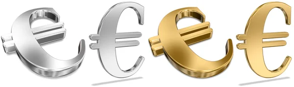 stock image Golden And Silver Euro Signs