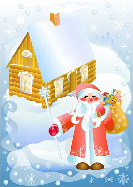Grandfather a frost with gifts — Stock Vector