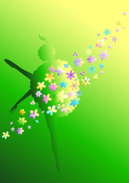 Цветочная балерина — 图库矢量图片