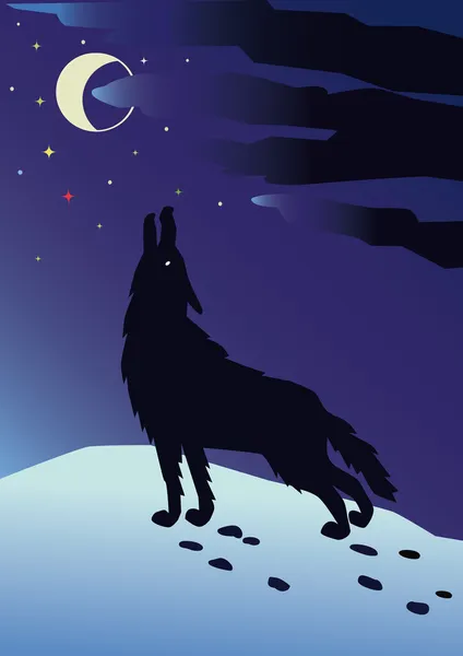 Воющий волк — Stok Vektör