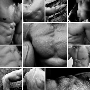 Bodybuilding collage clipart