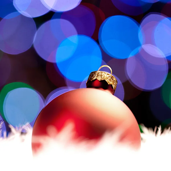 Weihnachten schnee eis bokeh téli kugel weihnachtsbaum — Stock Fotó
