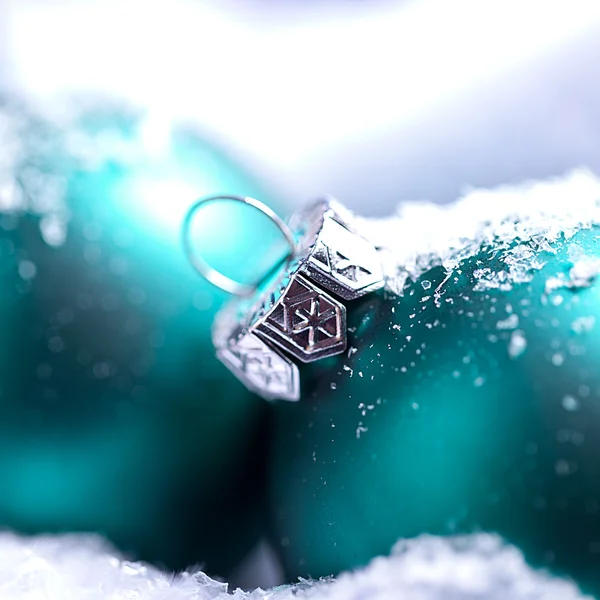 Weihnachten Schnee Eis Bokeh Winter Kugel weihnachtsbaum — Stockfoto