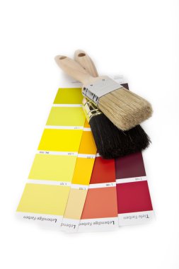 Farbe farbfächer pinsel farbtopf renovieren heimwerker baumarkt clipart