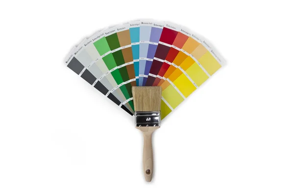 Farbe farbf=cher pinsel farbtopf renovieren heimwerker baumarkt — Fotografia de Stock