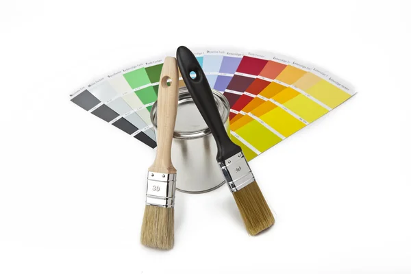 Farbe farbfjalá pinsel farbtopf renovieren heimwerker baumarkt —  Fotos de Stock