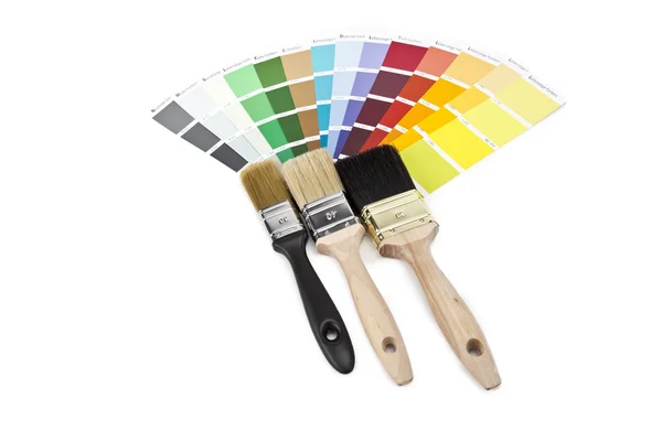 Farbe farbf=cher pinsel farbtopf renovieren heimwerker baumarkt — Fotografia de Stock