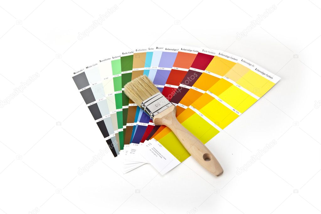 Farbe farbfächer pinsel farbtopf renovieren heimwerker baumarkt