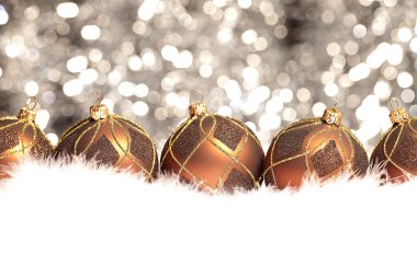 Weihnachten schnee eis gold braun winter kugel weihnachtsbaum clipart