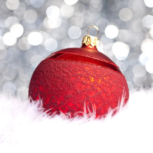 Vánoční schnee eis bokeh zimní kugel weihnachtsbaum — Stock fotografie