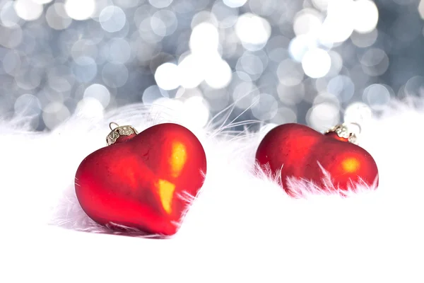 Weihnachten schnee eis herz liebe téli kugel weihnachtsbaum — Stock Fotó