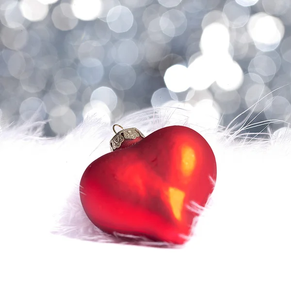 Weihnachten schnee eis herz liebe inverno kugel weihnachtsbaum — Foto Stock
