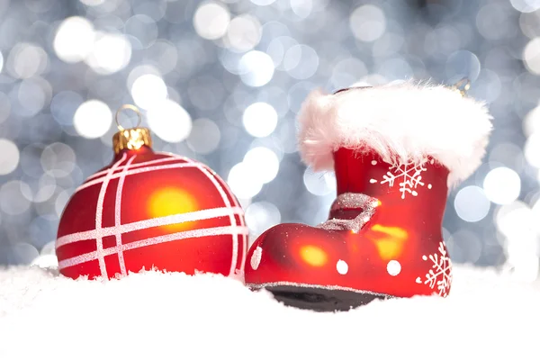 Weihnachten schnee eis nikolaus winter kugel weihnachtsbaum — Stock Photo, Image