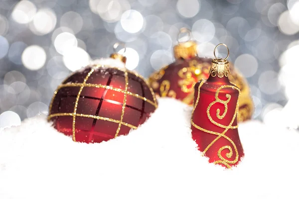 Weihnachten schnee eis Glocke winter kugel weihnachtsbaum — Stock Photo, Image