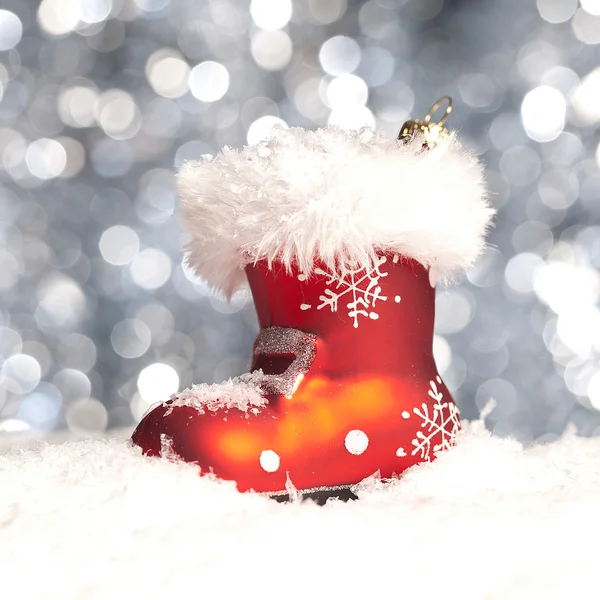 Vánoční schnee eis nikolaus zimní stiefel weihnachtsbaum — Stock fotografie