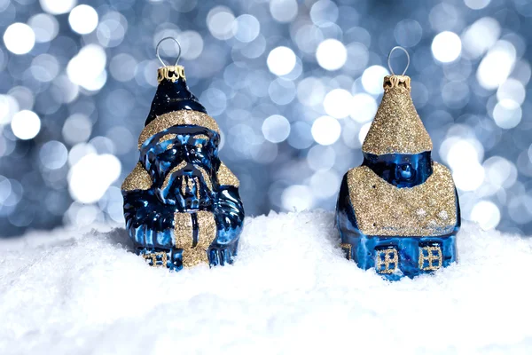 Weihnachten schnee eis nikolaus vinter kugel weihnachtsbaum - Stock-foto
