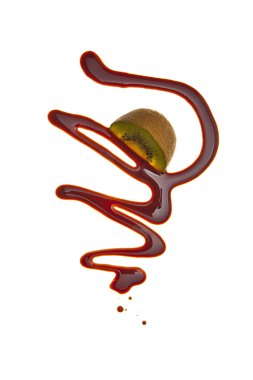 Schokolade flüssig sirup kunst obst Frucht Kiwi